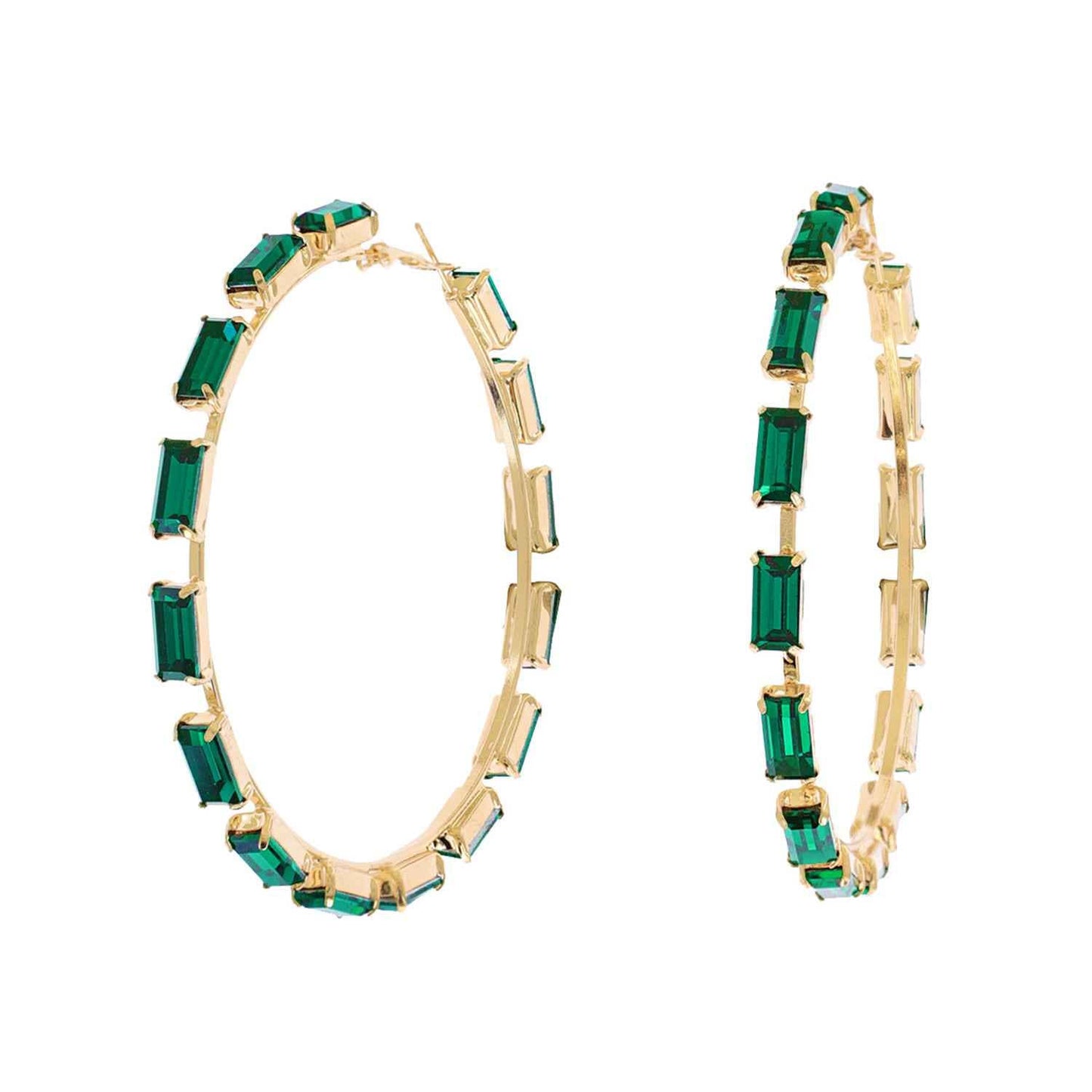 80MM Crystal Cluster Hoop Earrings