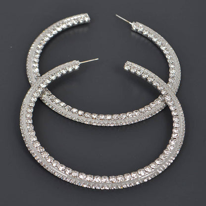 80mm Rhinestone Hoop Earring