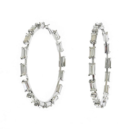 80MM Crystal Cluster Hoop Earrings