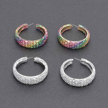 Rhinestone Hoop Earring