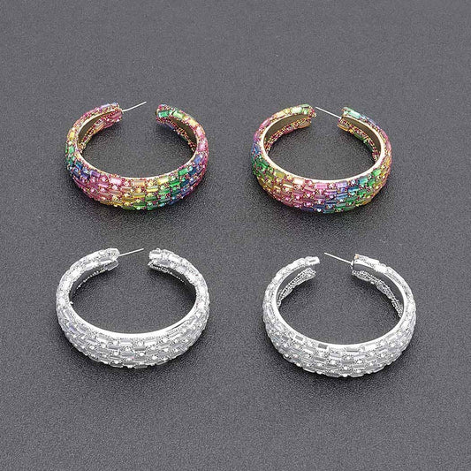 Rhinestone Hoop Earring