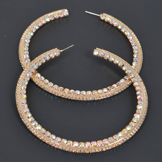 80mm Rhinestone Hoop Earring