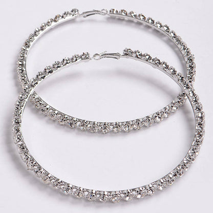 Upside Down Multi Rhinestone hoop Earring