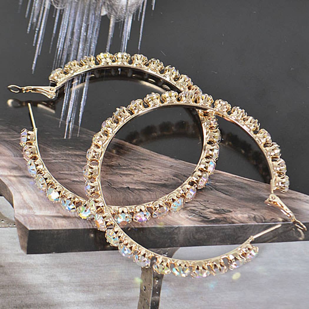 BULK RHINESTONE HOOP EARRINGS