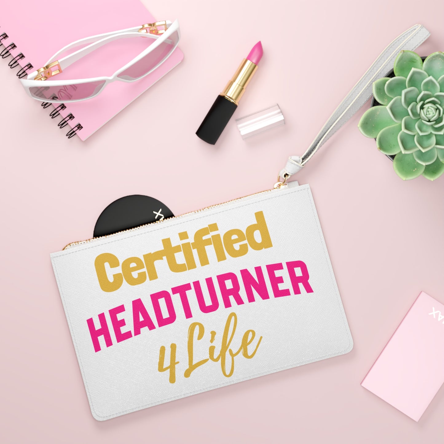 Certified Headturner Clutch Bag — Stylish Wristlet Purse for Confident Women