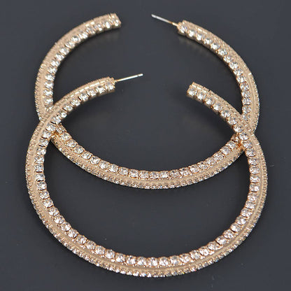 80mm Rhinestone Hoop Earring