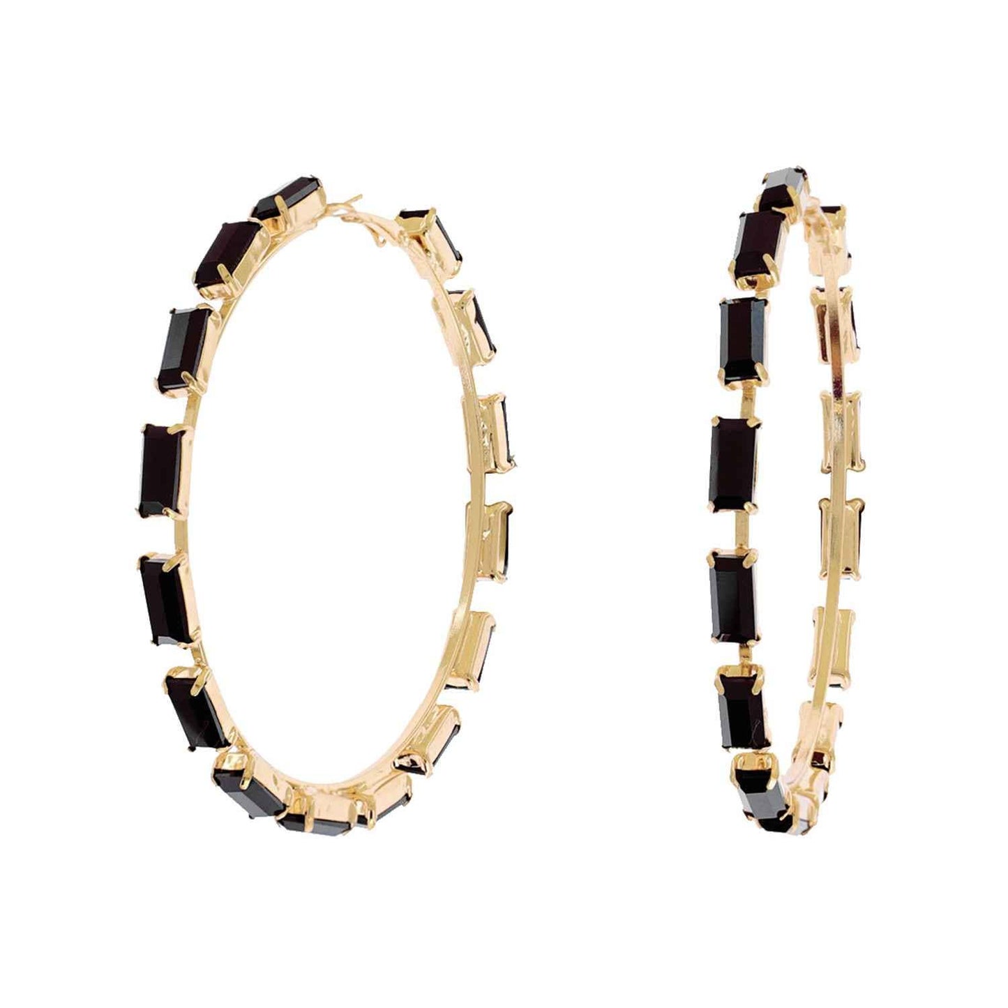 80MM Crystal Cluster Hoop Earrings