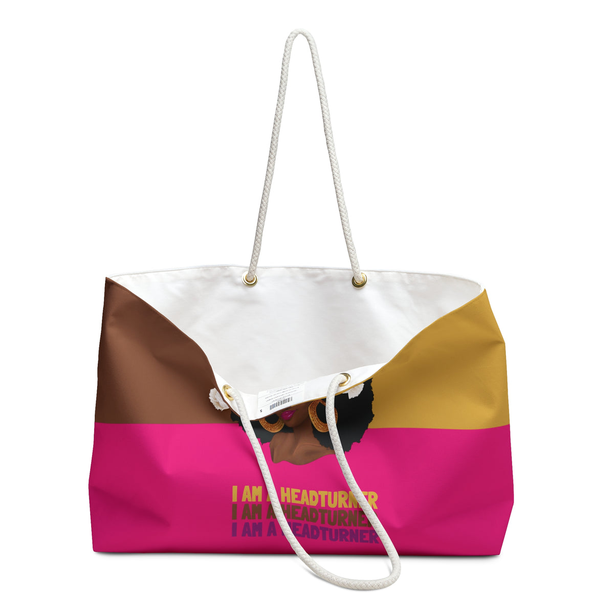 I Am a Headturner Weekender Bag – Bold Crowned Queen Travel Tote