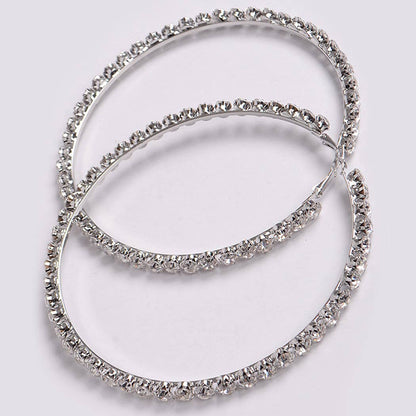 Upside Down Multi Rhinestone hoop Earring