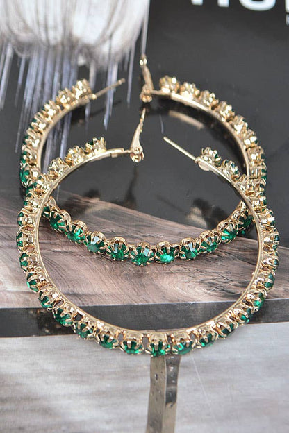 Bulk Rhinestone Hoop Earrings