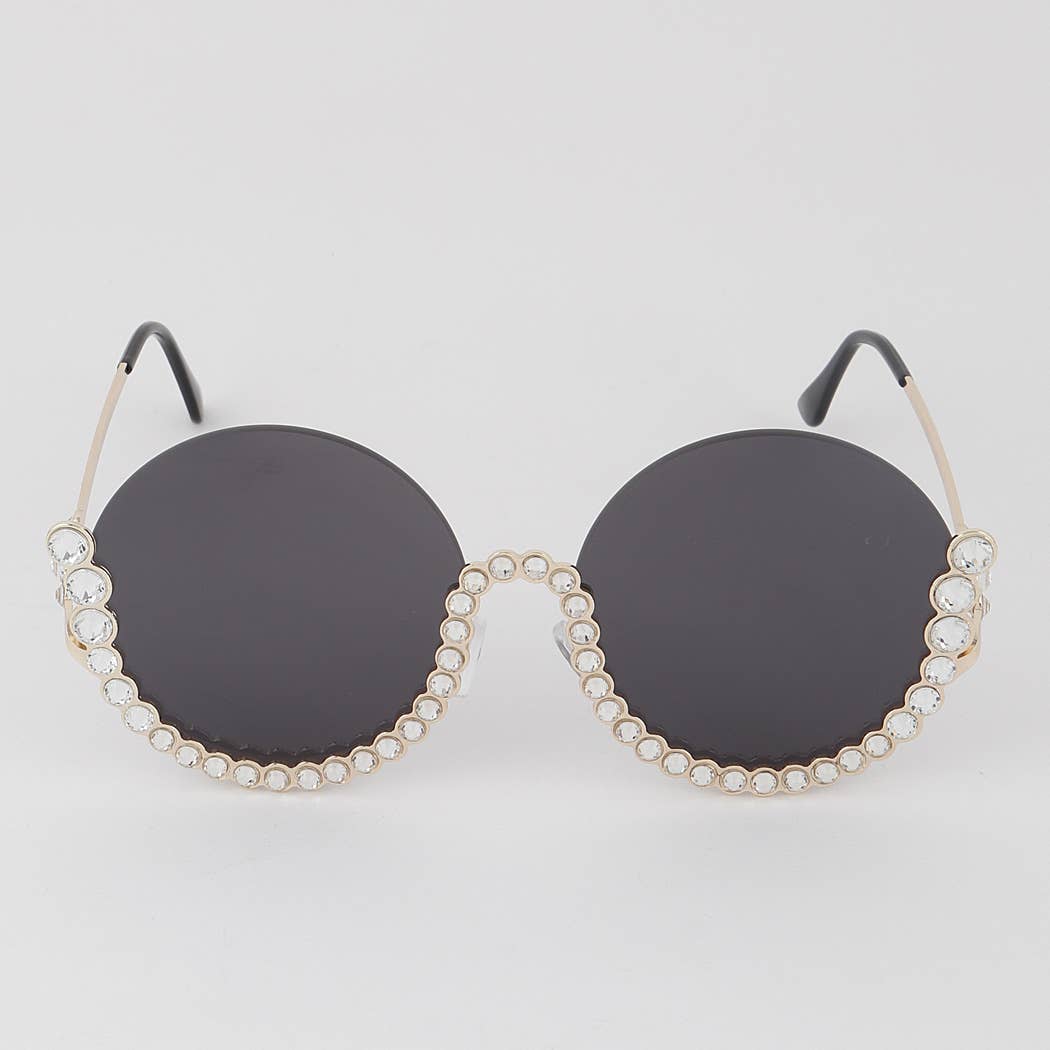 Bejeweled Round Sunglasses