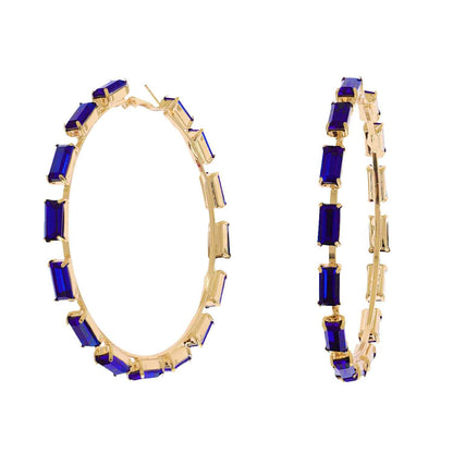 80MM Crystal Cluster Hoop Earrings