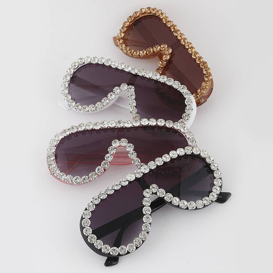 Rhinestone Shield Sunglasses