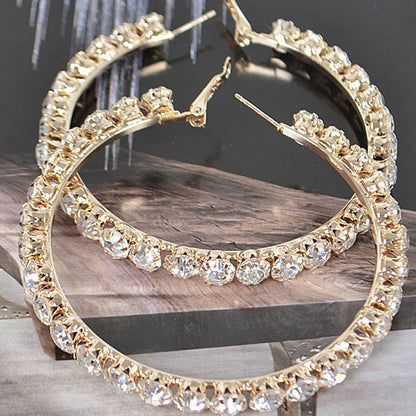 BULK RHINESTONE HOOP EARRINGS