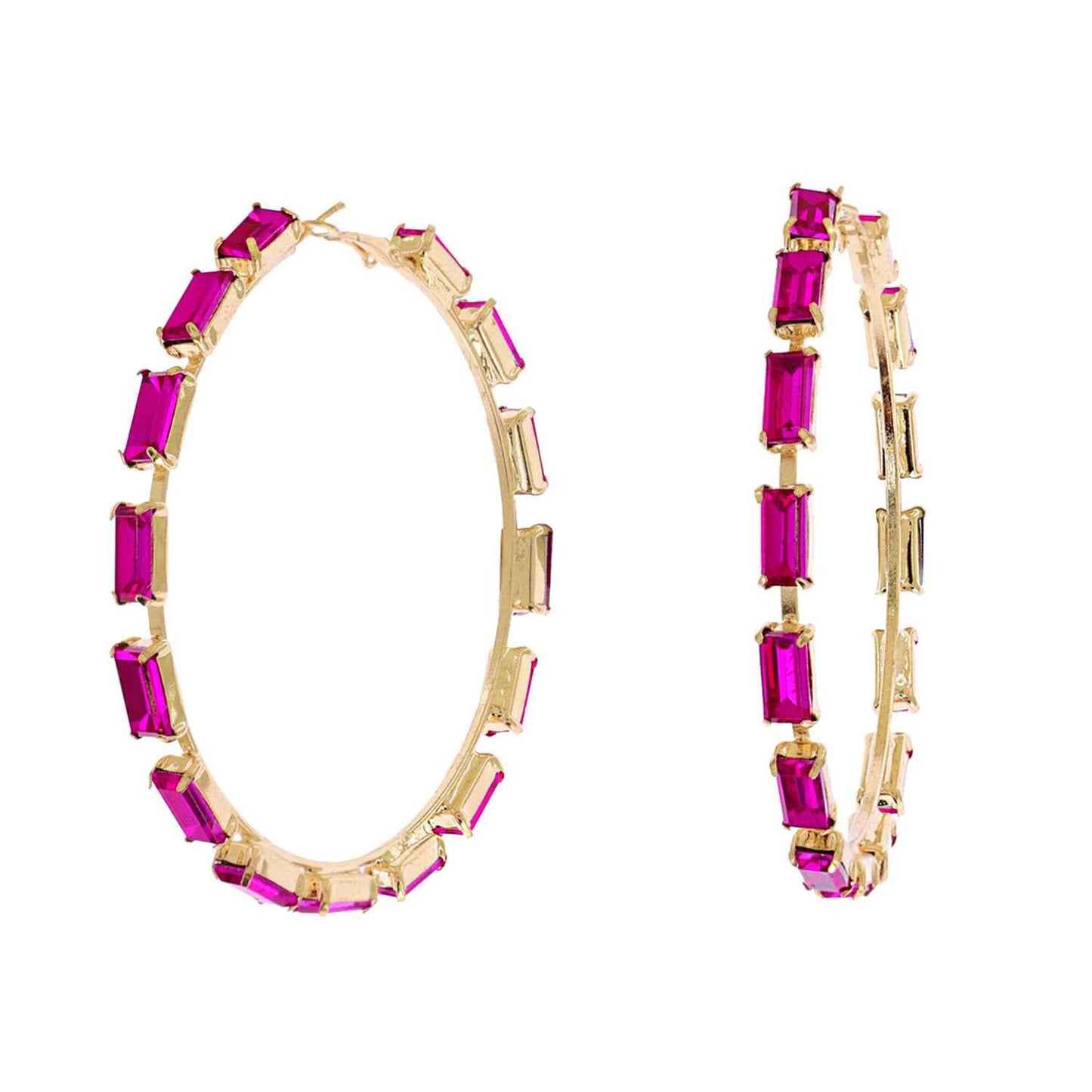 80MM Crystal Cluster Hoop Earrings
