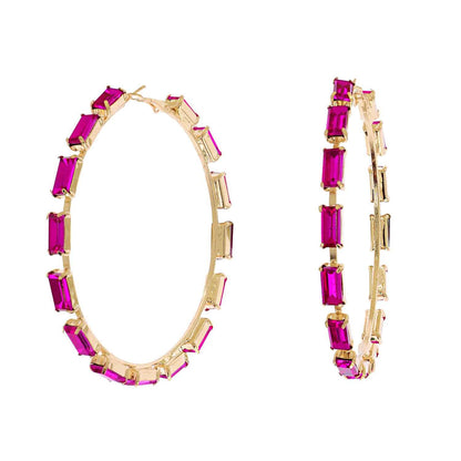 80MM Crystal Cluster Hoop Earrings