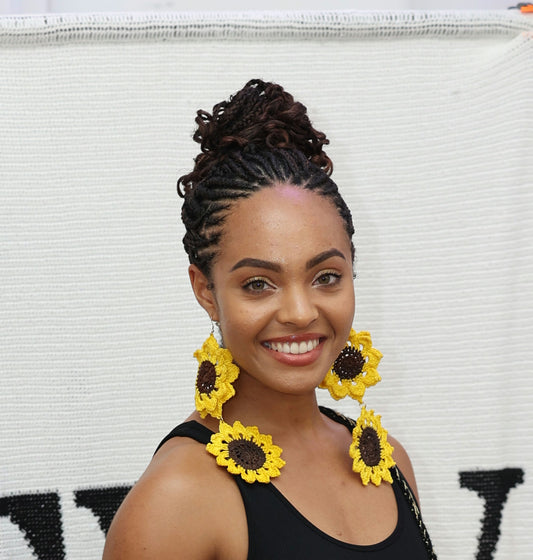 Sunflower Sunshine double flower earrings  image 0