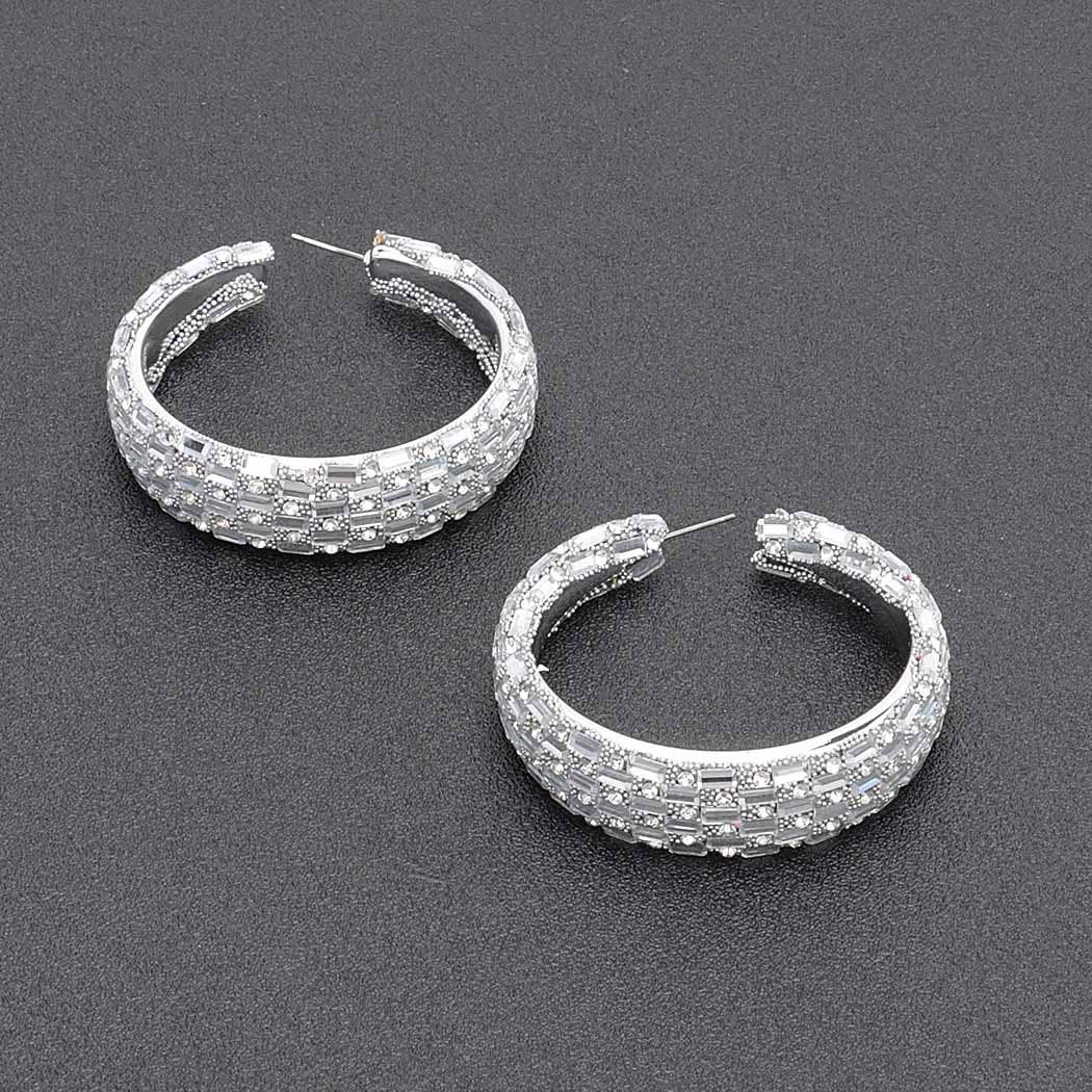 Rhinestone Hoop Earring