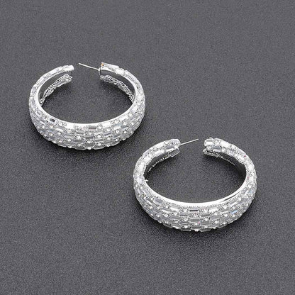 Rhinestone Hoop Earring