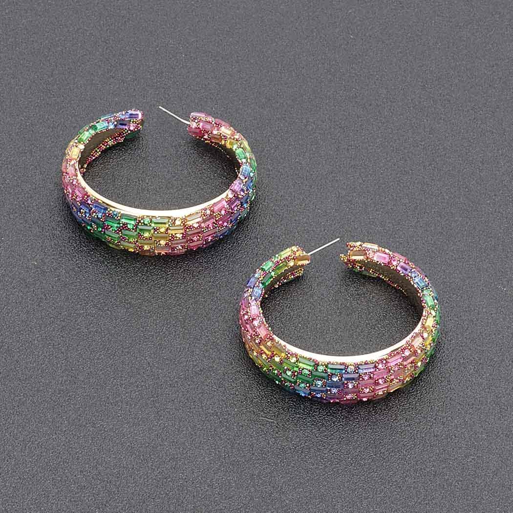 Rhinestone Hoop Earring