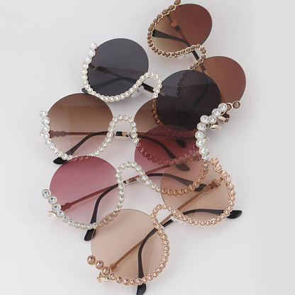 Bejeweled Round Sunglasses