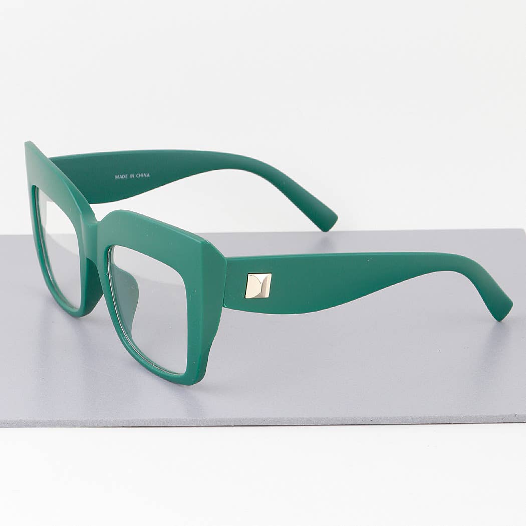 Bulky Matte Cateye Optical Glasses