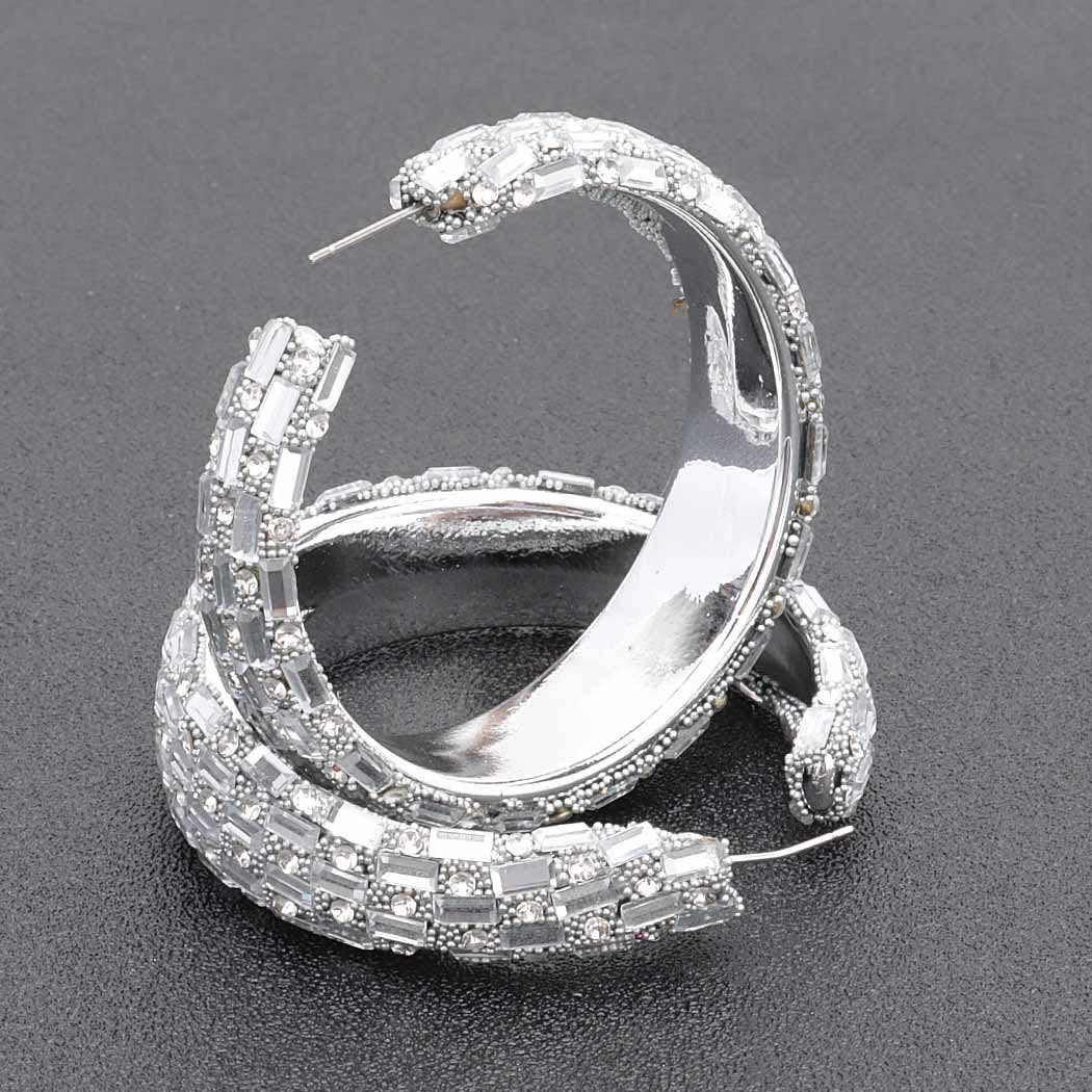 Rhinestone Hoop Earring