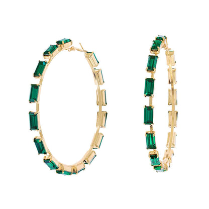 80MM Crystal Cluster Hoop Earrings