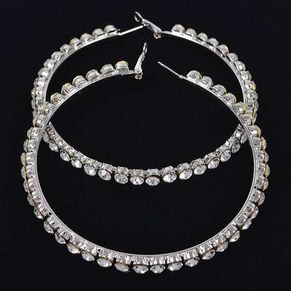 8cm Rhinestone Hoop Earring