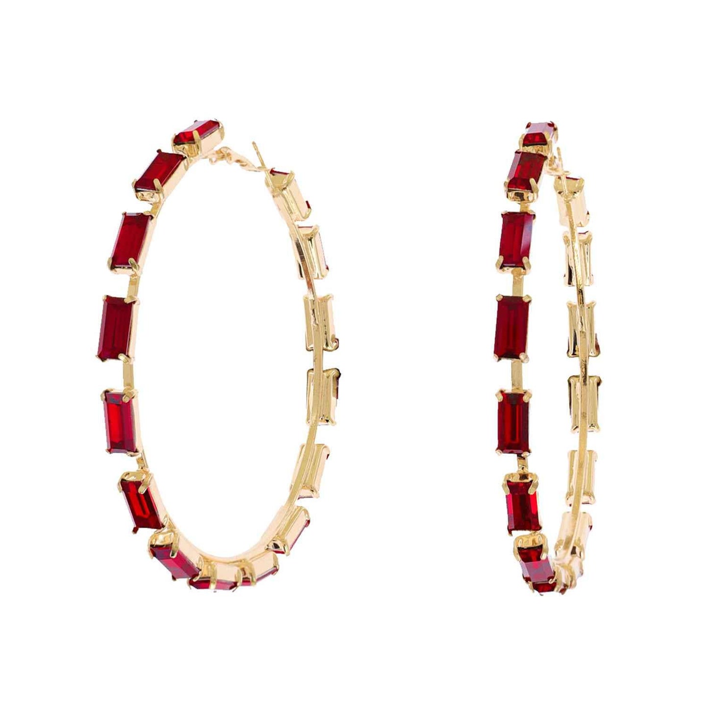 80MM Crystal Cluster Hoop Earrings