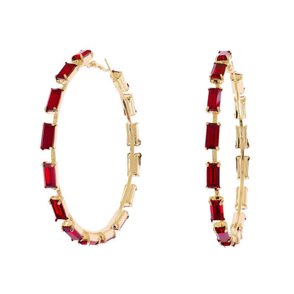 80MM Crystal Cluster Hoop Earrings