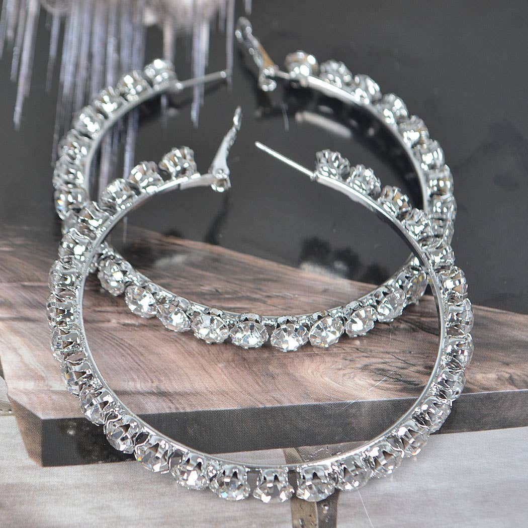 BULK RHINESTONE HOOP EARRINGS