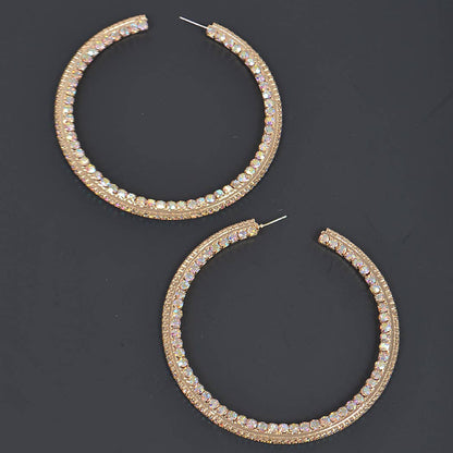 80mm Rhinestone Hoop Earring