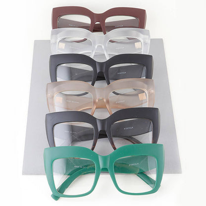 Bulky Matte Cateye Optical Glasses