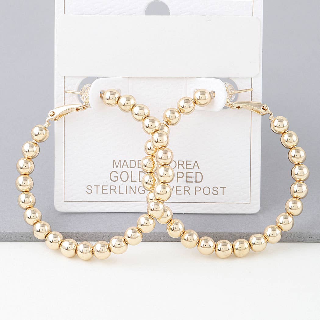 Shiny Beaded Hoop Earrings
