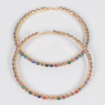 Upside Down Multi Rhinestone hoop Earring