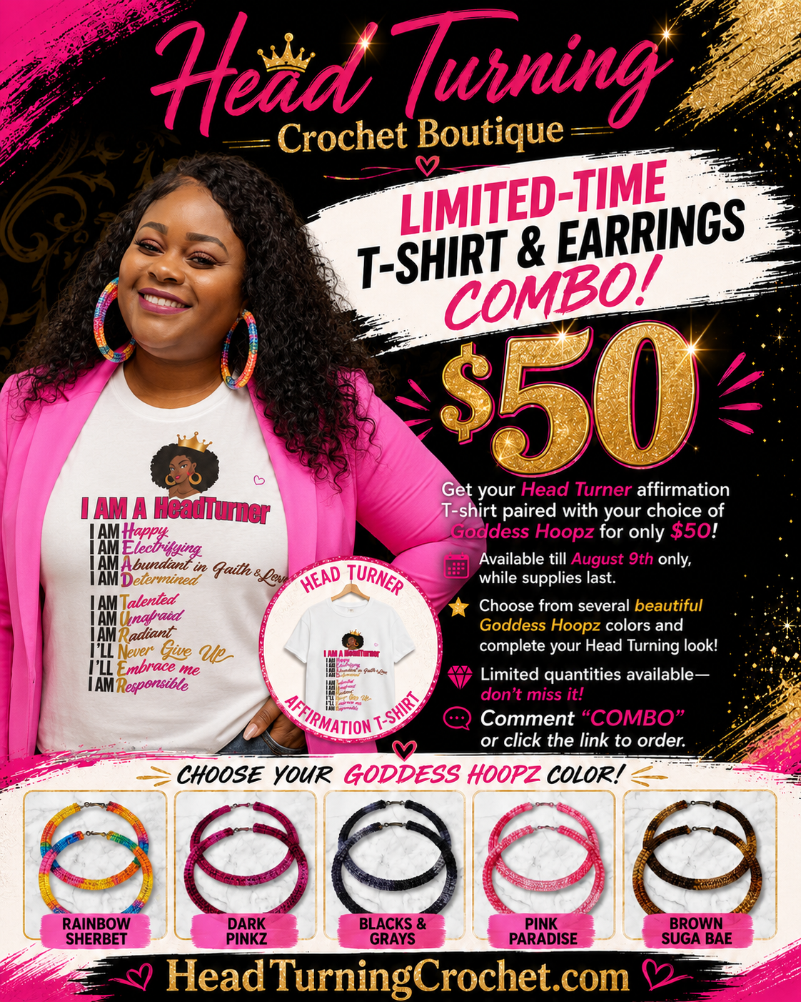 T shirt & Goddess Hoopz Combo